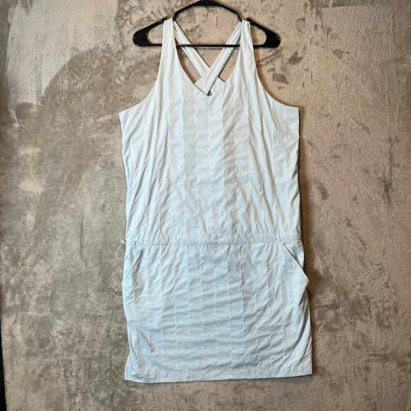 Marmot Women's Gretchen‎ Dress Size Large Corydalis Blue UPF 50 Hiking Gorpcore - Picture 2 of 8